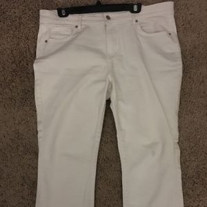 Old Navy Mid-Rise Flare White Jeans